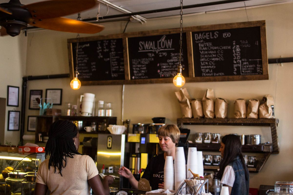 Swallow Cafe coffee counter, a great option for a morning coffee and pastry if you're staying in a Carroll Gardens apartment rental