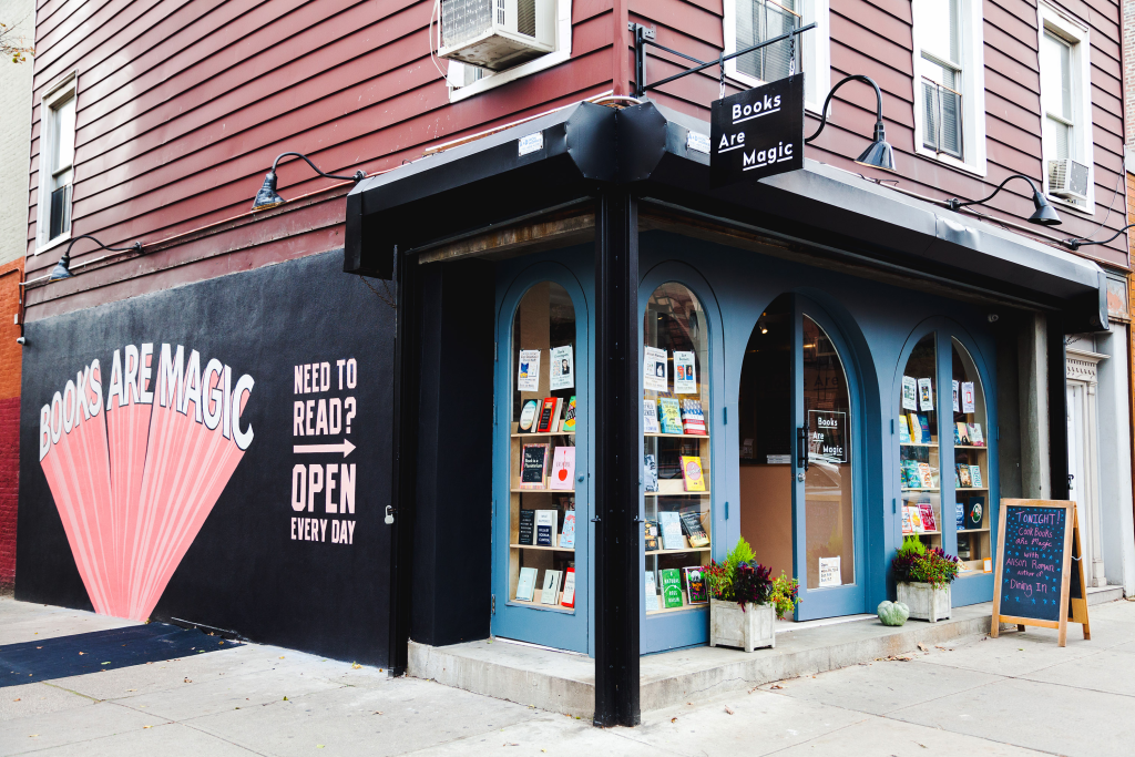 Books Are Magic storefront, a quick walk from a Carroll Gardens apartment rental